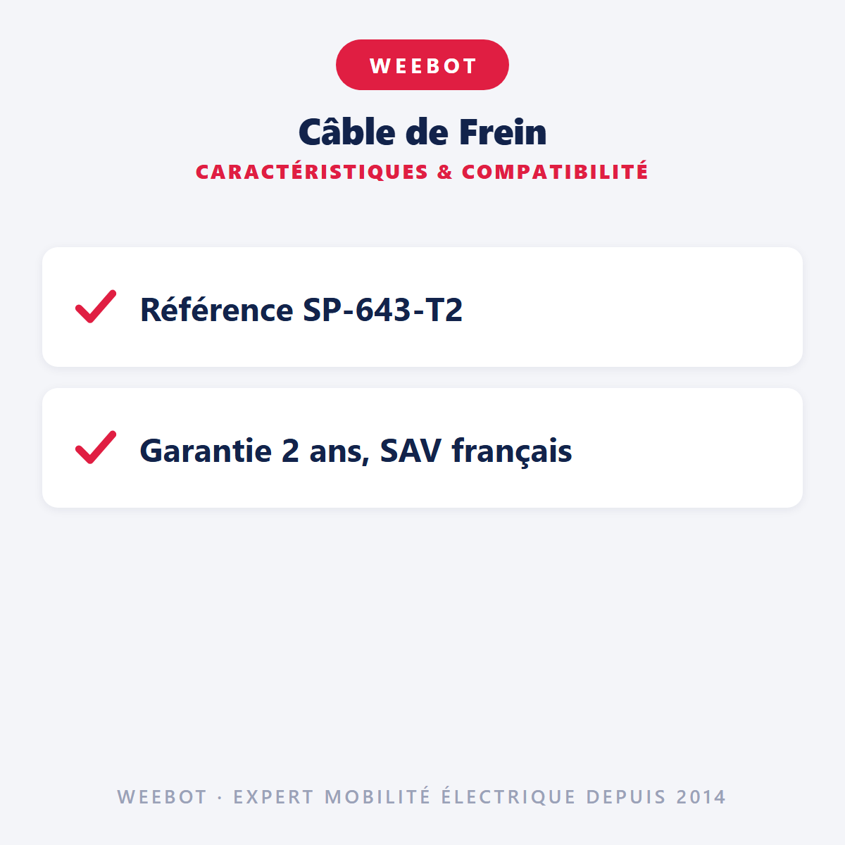 Câble de Frein : caractéristiques et compatibilité