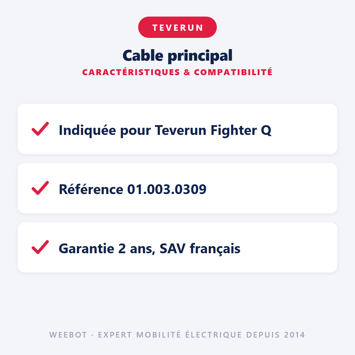 Cable principal pour Trottinette Électrique Teverun Fighter Q - Weebot