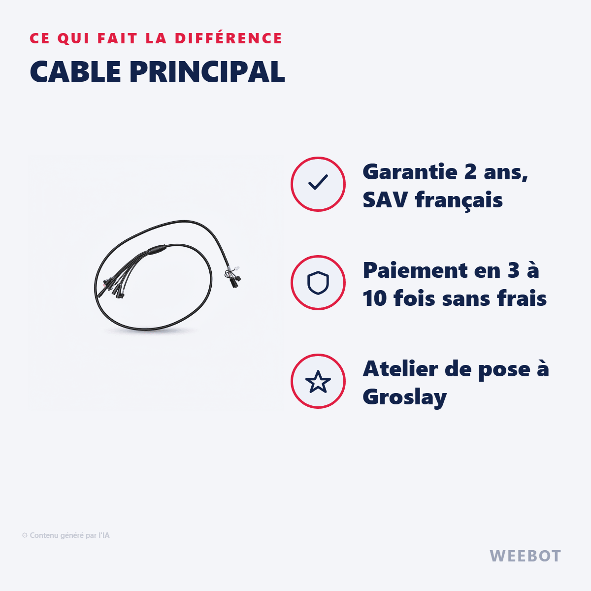 Cable principal pour Trottinette Électrique Teverun Fighter Q - Weebot