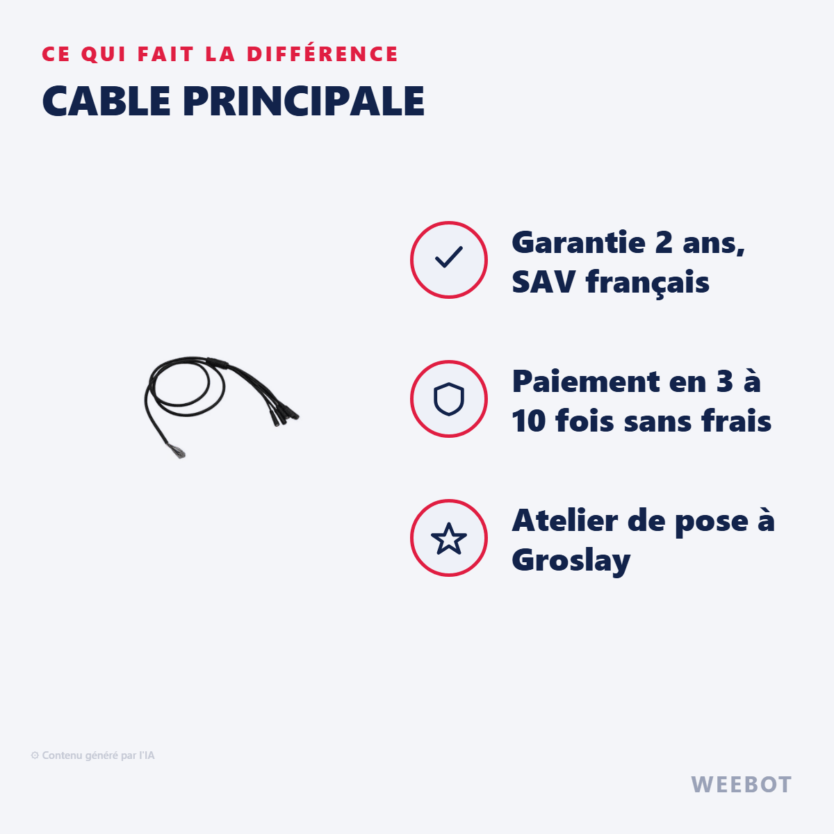 Cable principale pour Trottinette Electrique Dualtron Blade X - Weebot