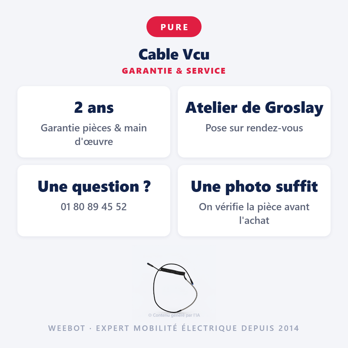 Cable Vcu : garantie 2 ans et service après-vente