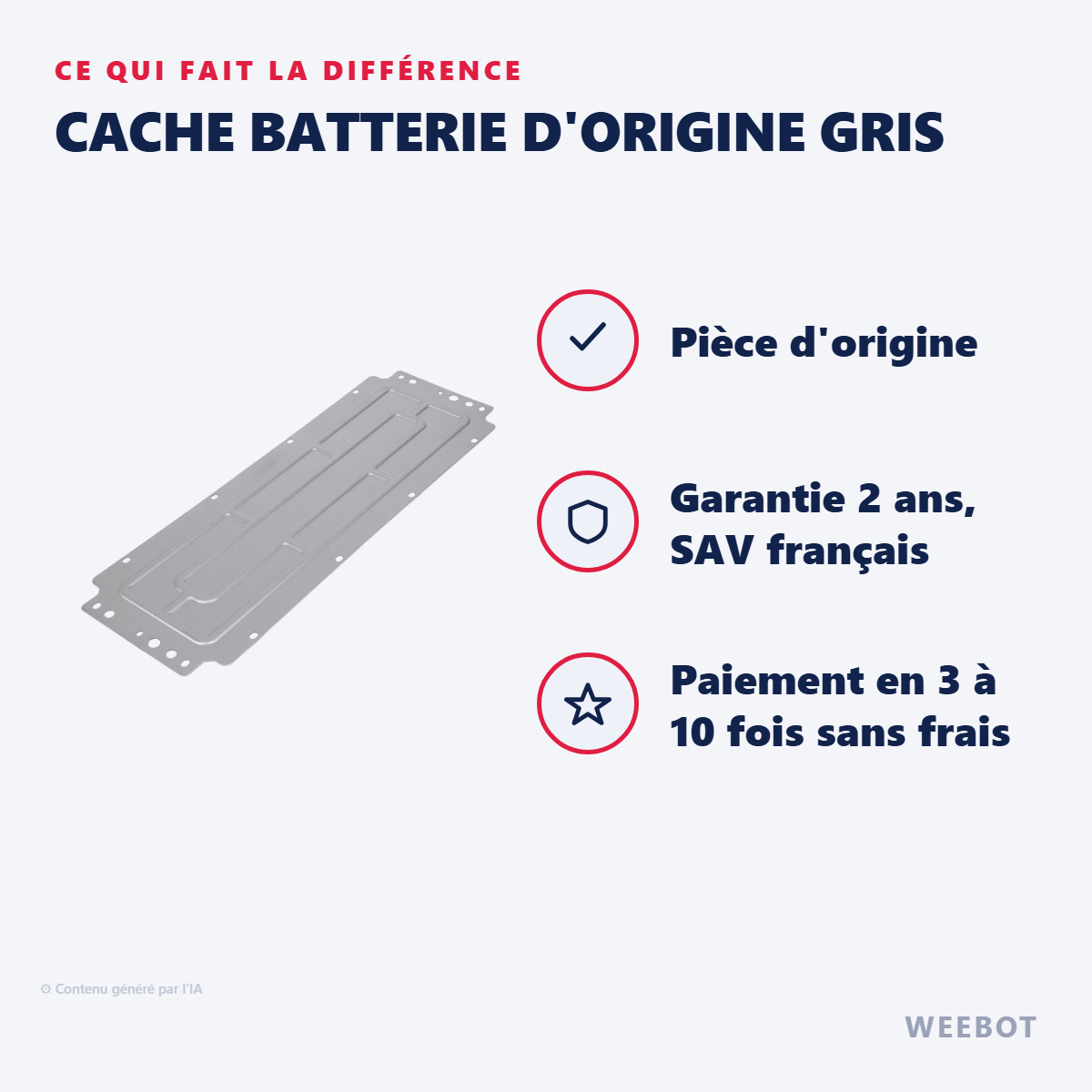 Cache Batterie d'Origine Gris : les points forts
