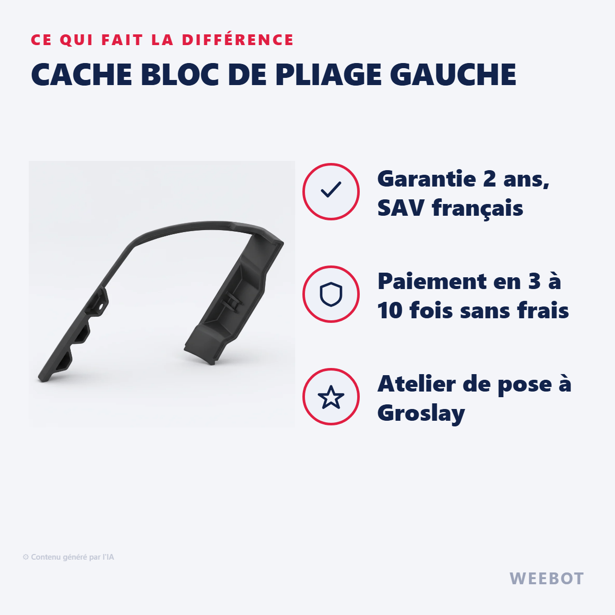Cache Bloc de Pliage Gauche : les points forts