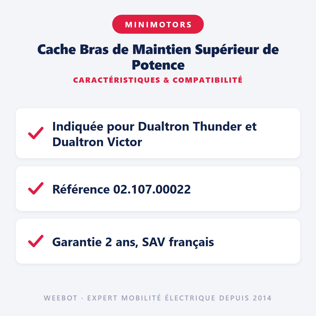 Cache Bras de Maintien Supérieur de Potence pour Trottinette Electrique Dualtron Victor, Thunder et Autres Modèles - Weebot