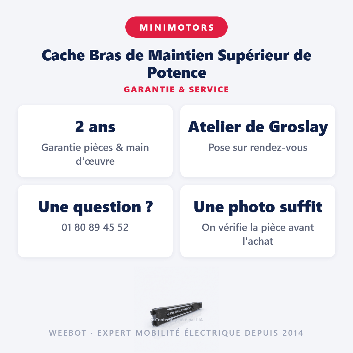 Cache Bras de Maintien Supérieur de Potence pour Trottinette Electrique Dualtron Victor, Thunder et Autres Modèles - Weebot