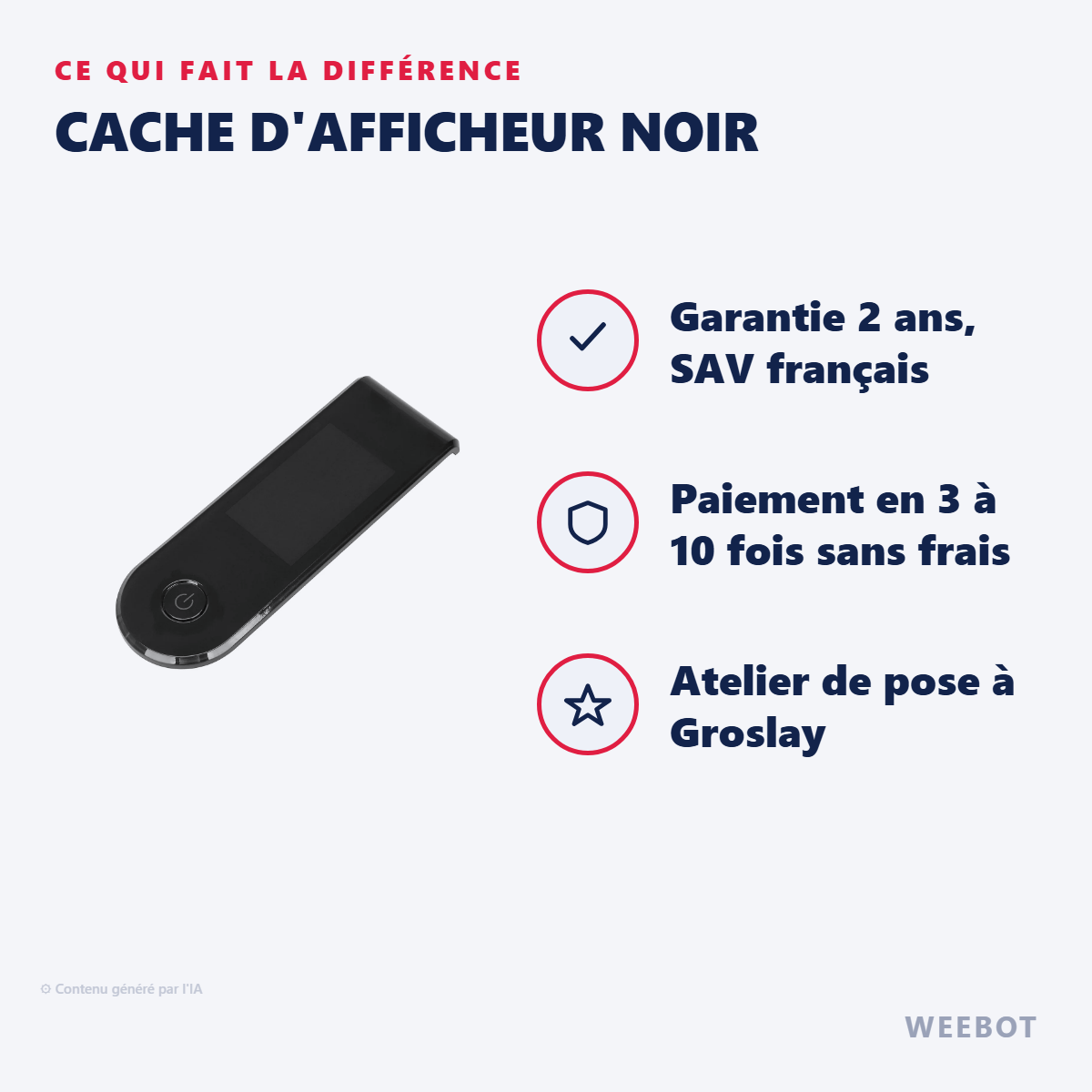 Cache d'Afficheur Noir : les points forts