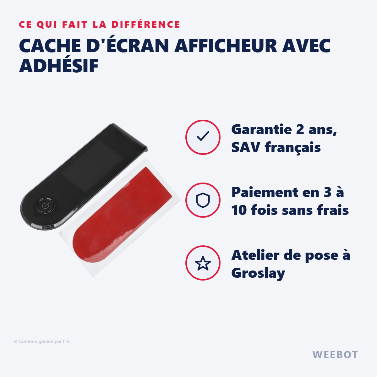 Cache d'Écran Afficheur avec Adhésif : les points forts
