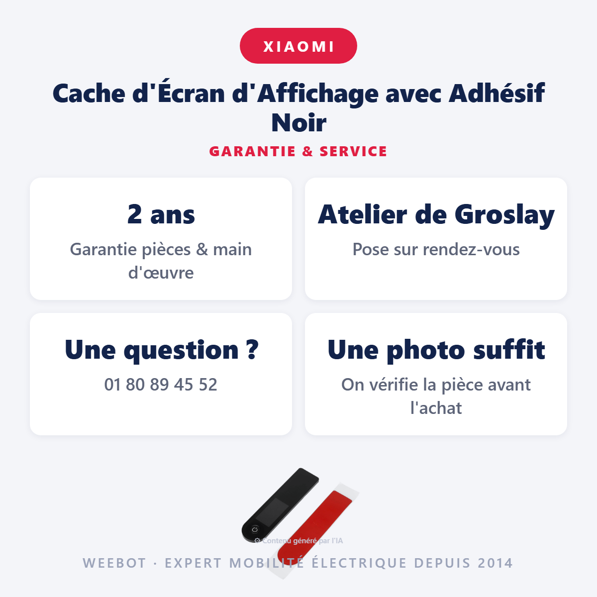 Cache d'Écran d'Affichage avec Adhésif Noir : garantie 2 ans et service après-vente