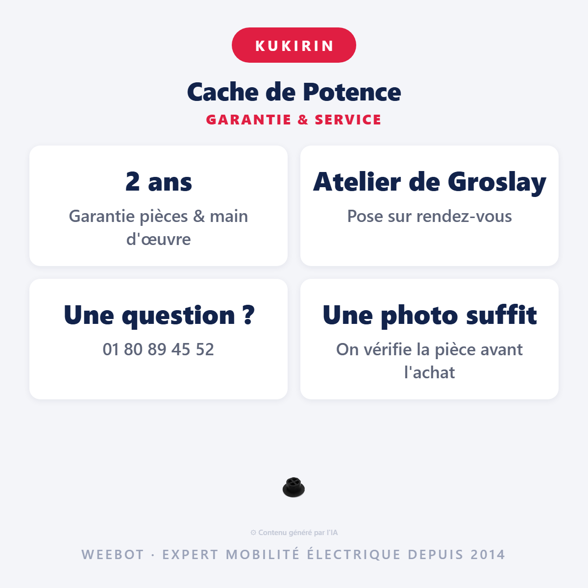 Cache de Potence : garantie 2 ans et service après-vente
