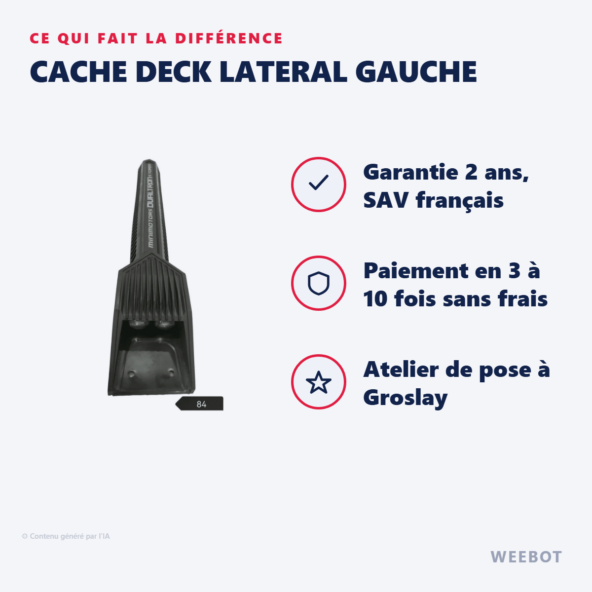 Cache Deck Lateral Gauche pour Trottinette Electrique Dualtron Storm - Weebot