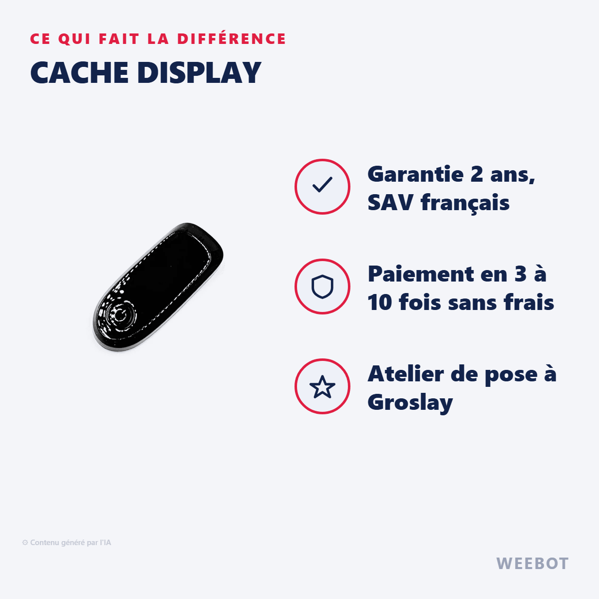 Cache Display pour Trottinette Électrique Ninebot Segway F2 / F2 Plus - Weebot