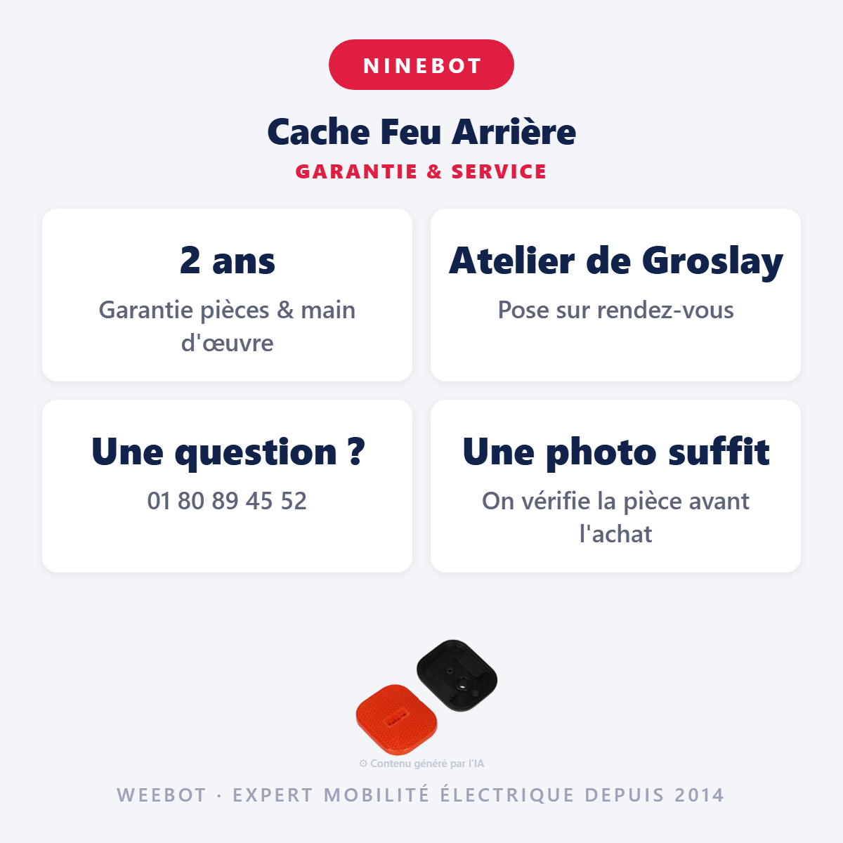 Cache Feu Arrière : garantie 2 ans et service après-vente