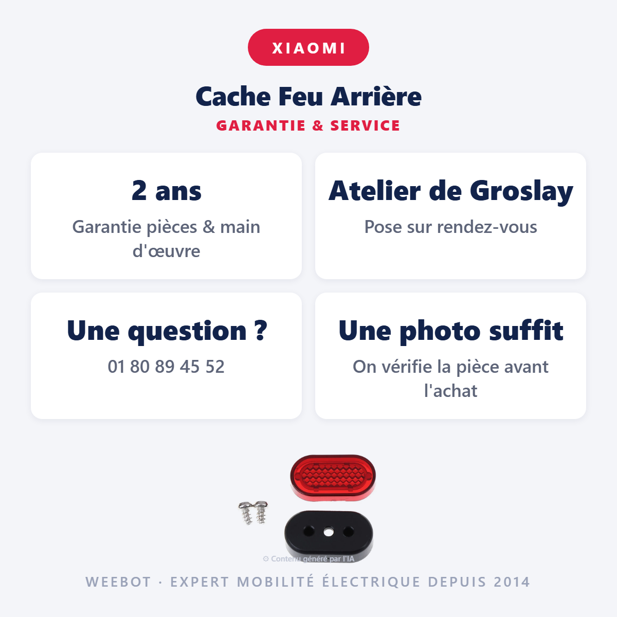 Cache Feu Arrière : garantie 2 ans et service après-vente