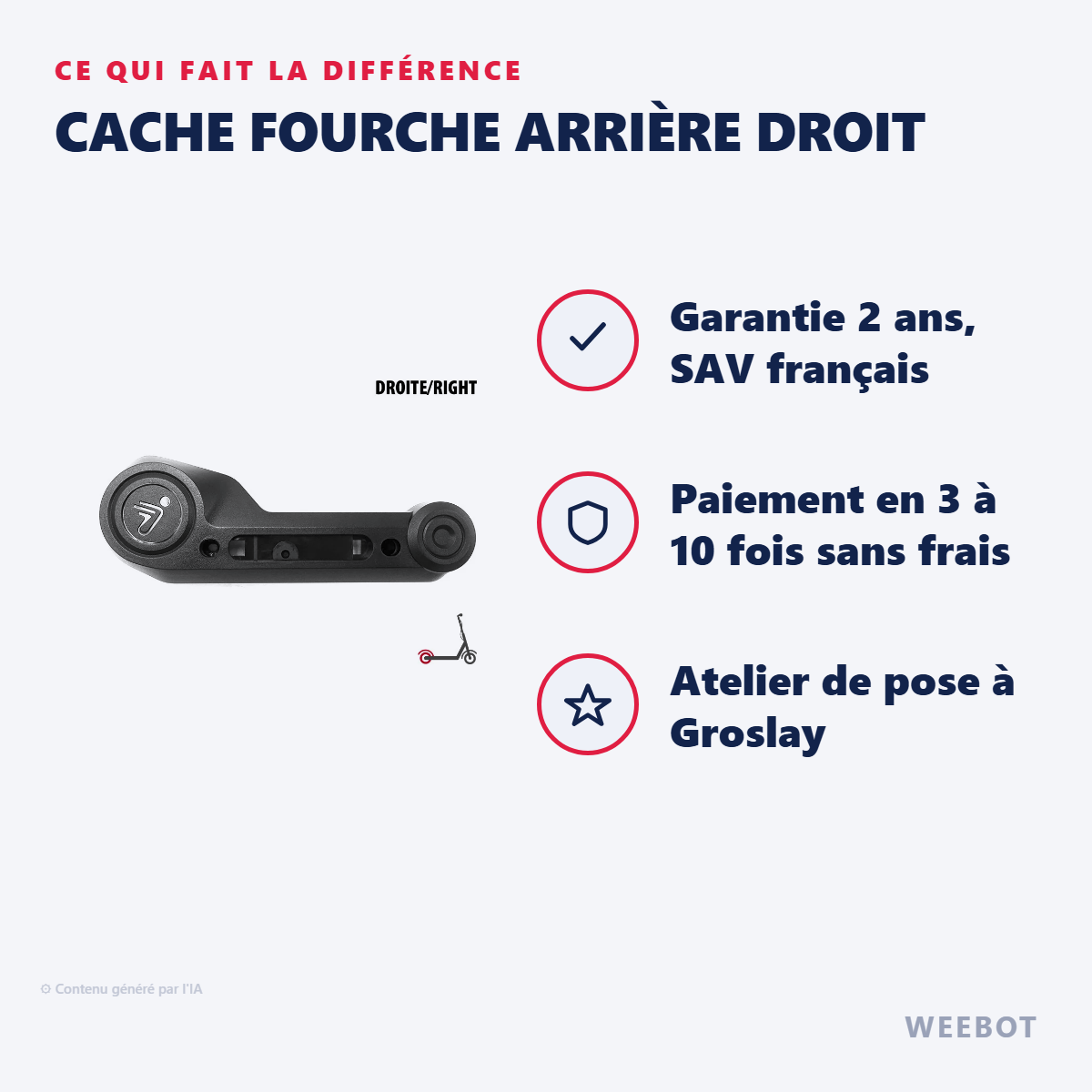 Cache Fourche Arrière Droit : les points forts