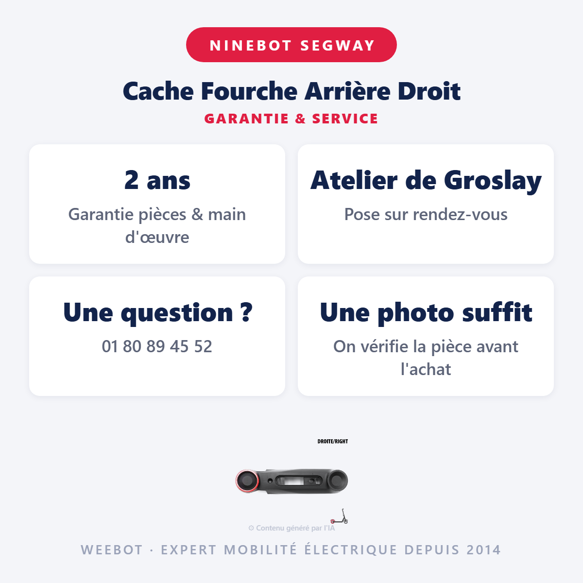 Cache Fourche Arrière Droit : garantie 2 ans et service après-vente