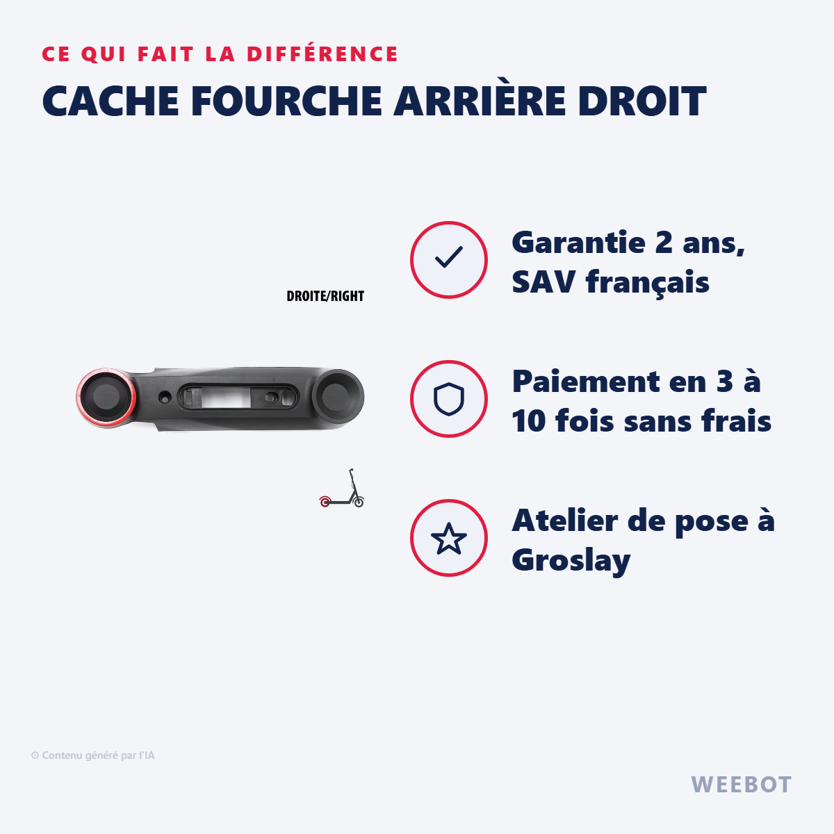 Cache Fourche Arrière Droit : les points forts
