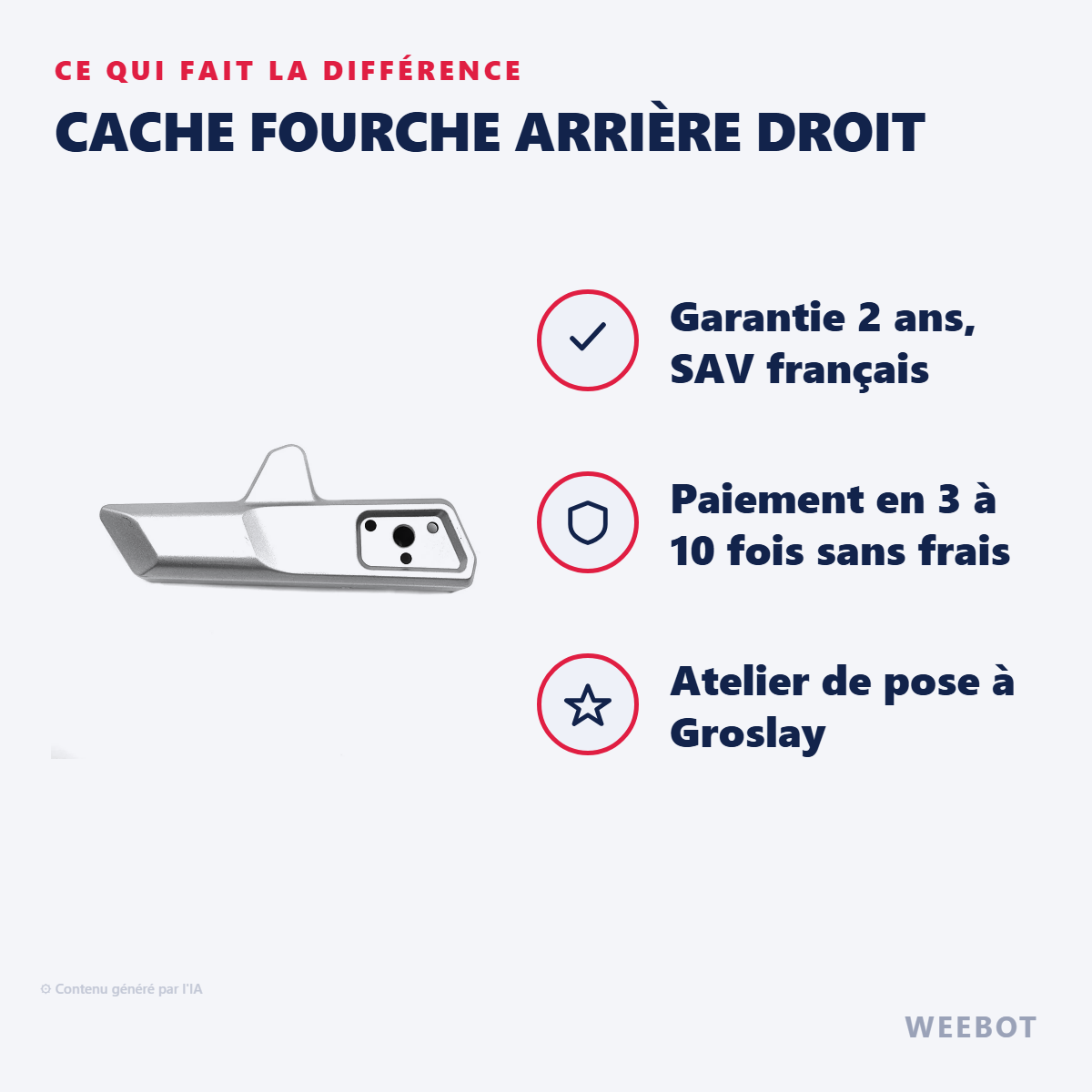 Cache Fourche Arrière Droit : les points forts