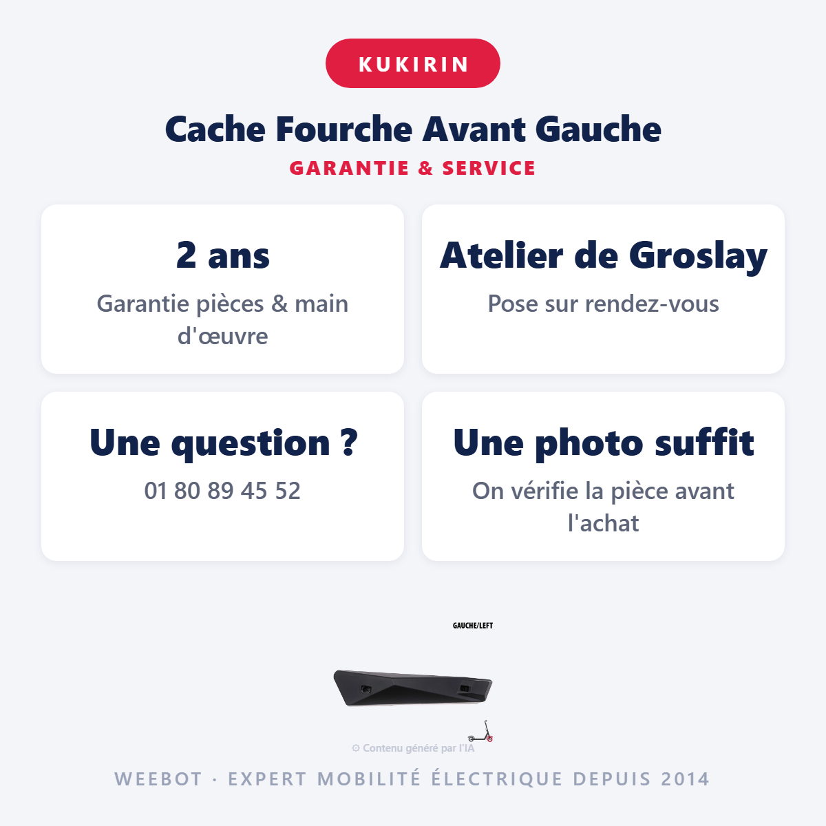 Cache Fourche Avant Gauche : garantie 2 ans et service après-vente