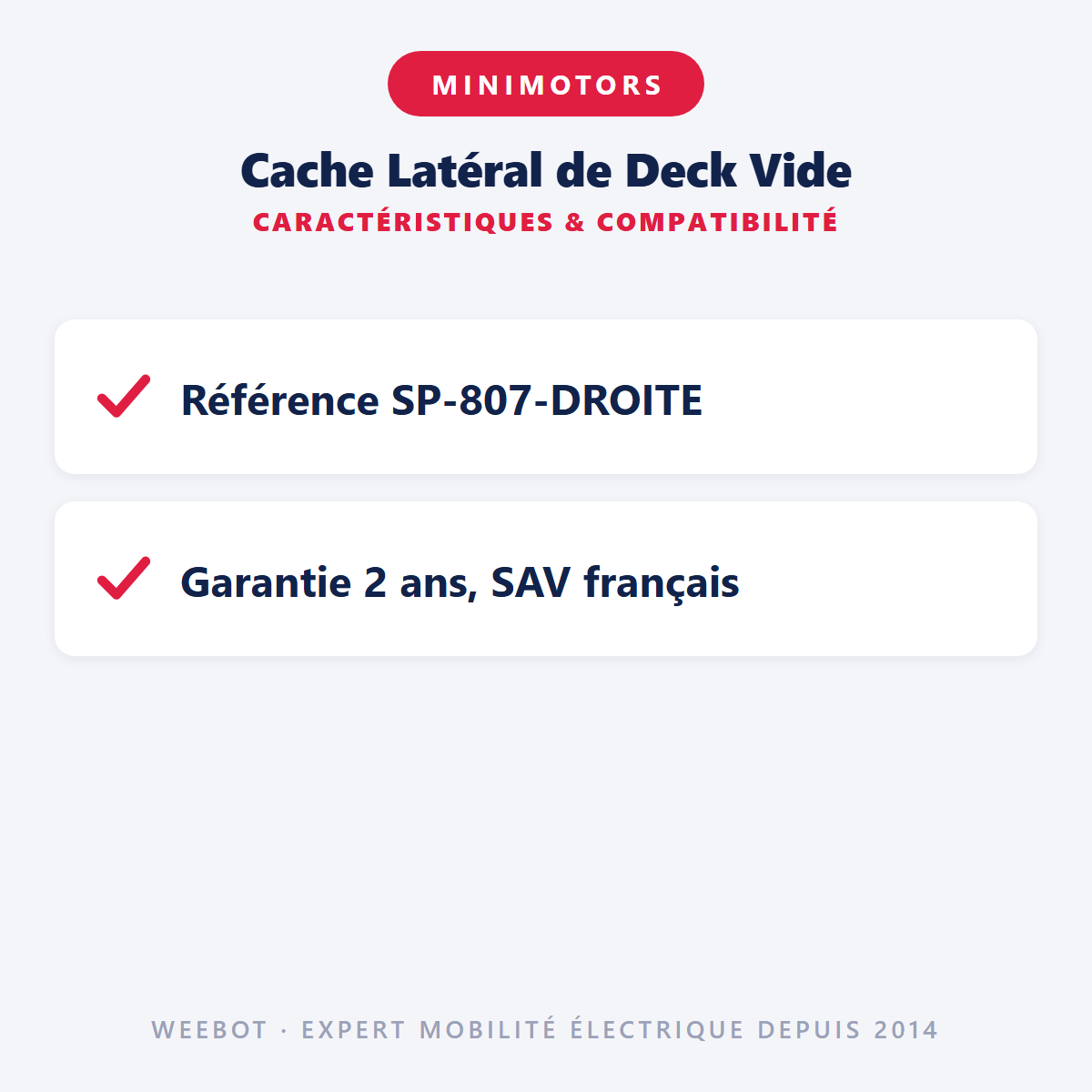 Cache Latéral de Deck Vide : caractéristiques et compatibilité