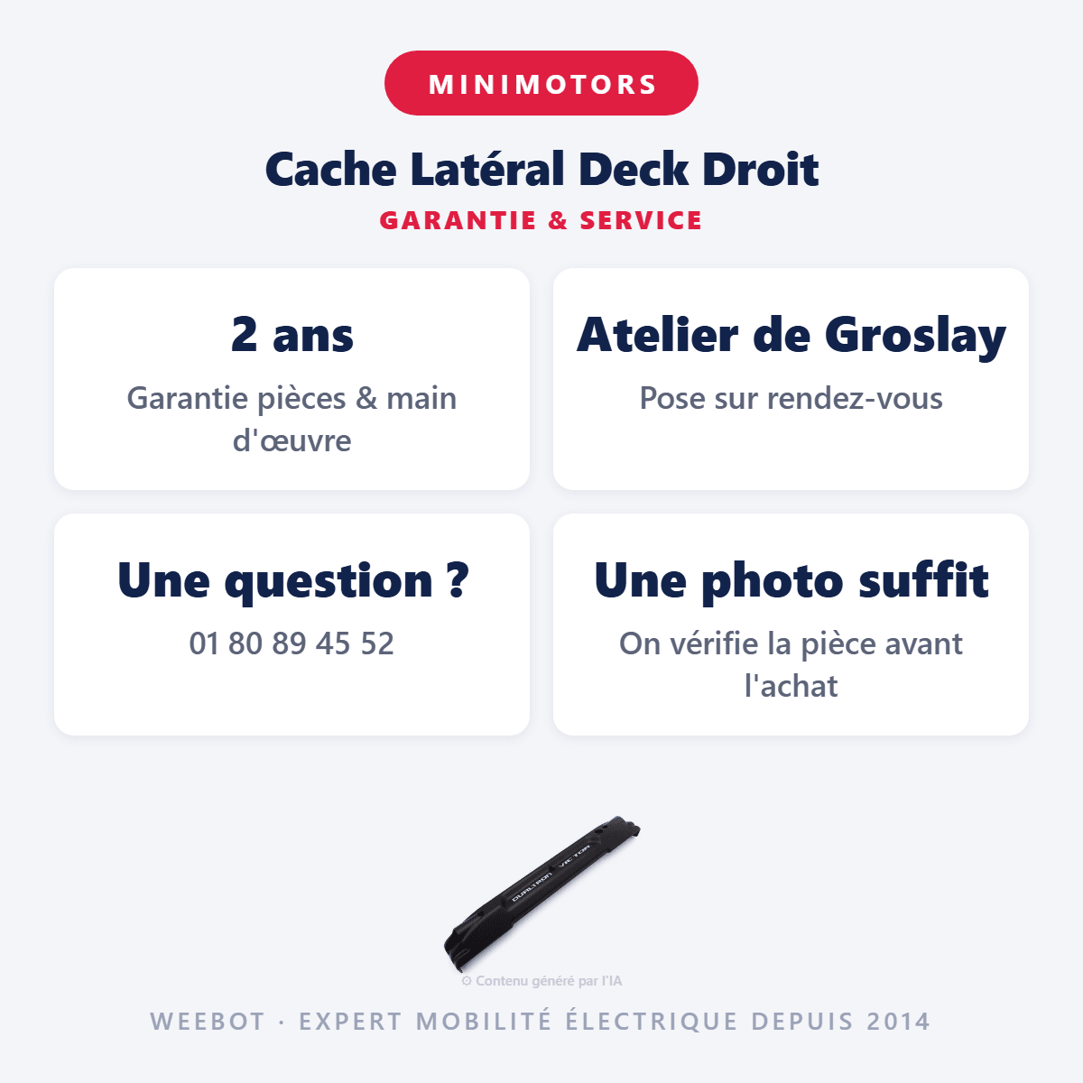 Cache Latéral Deck Droit pour Trottinette Électrique Dualtron Victor Luxury Plus - Weebot
