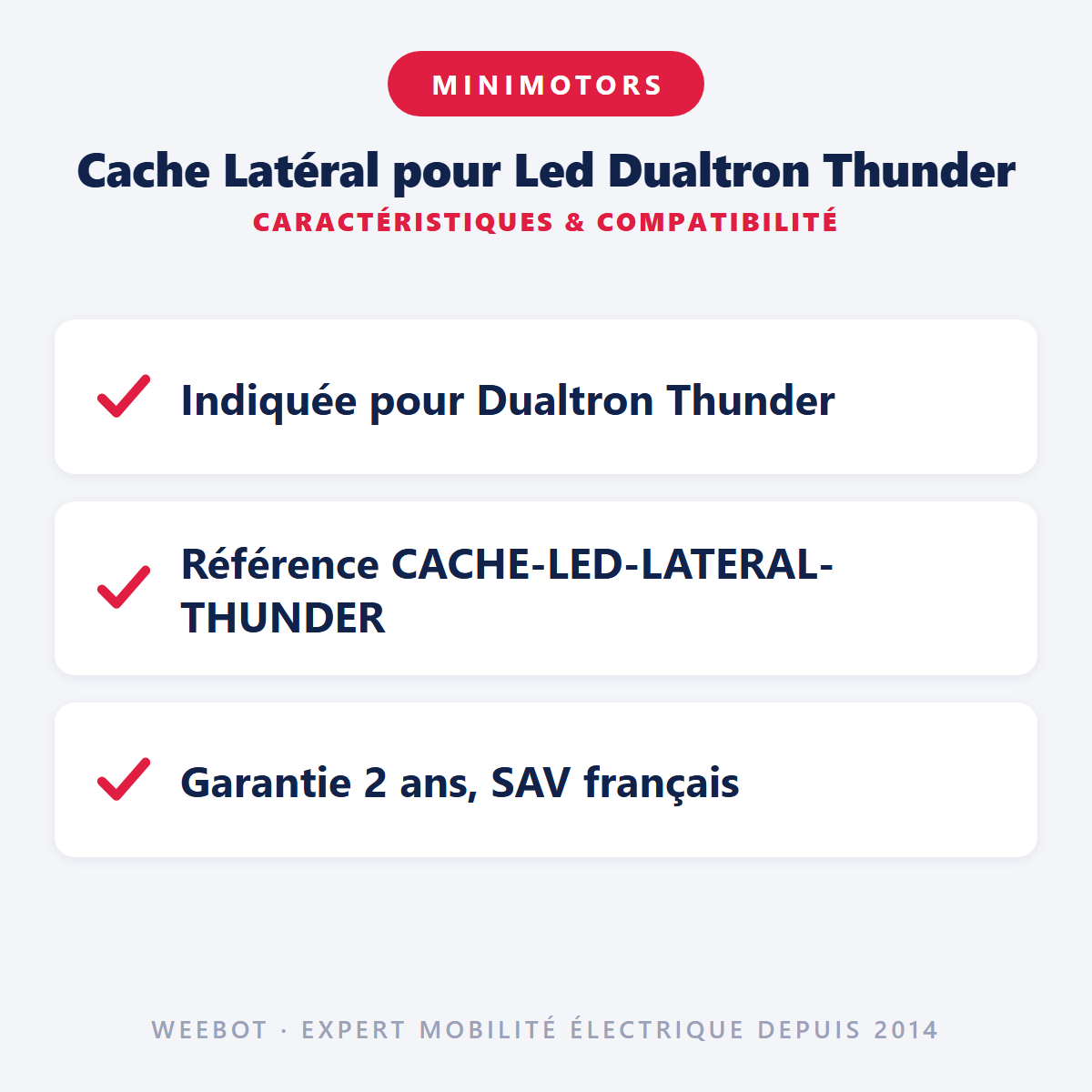 Cache Latéral pour Led Dualtron Thunder : caractéristiques et compatibilité