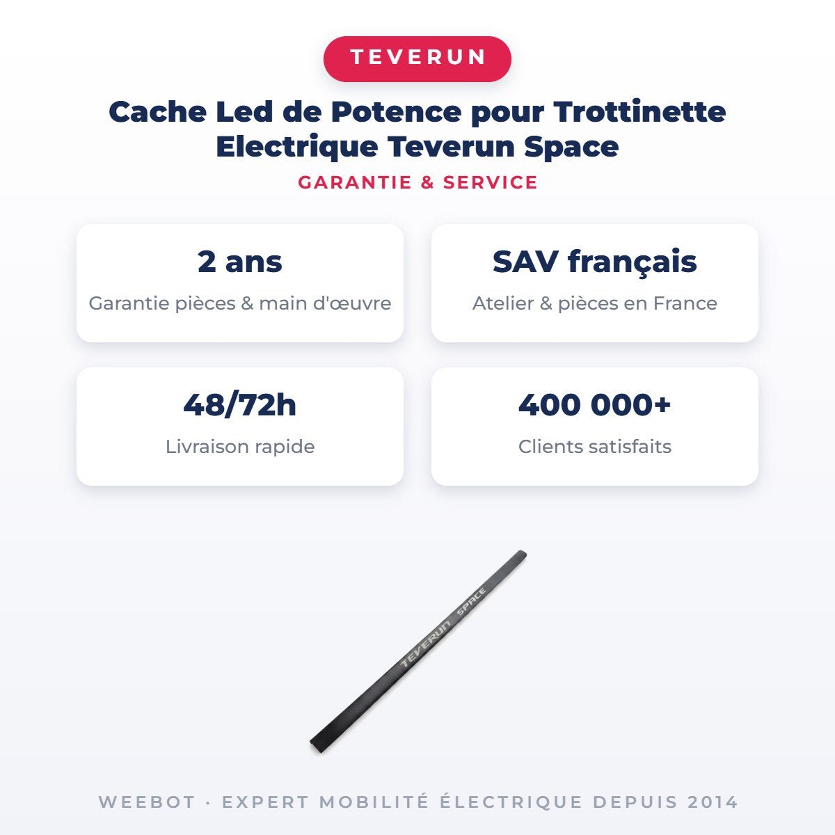Cache Led de Potence pour Trottinette Electrique Teverun Space - Weebot