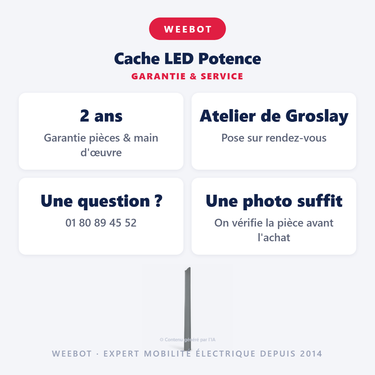 Cache LED Potence : garantie 2 ans et service après-vente