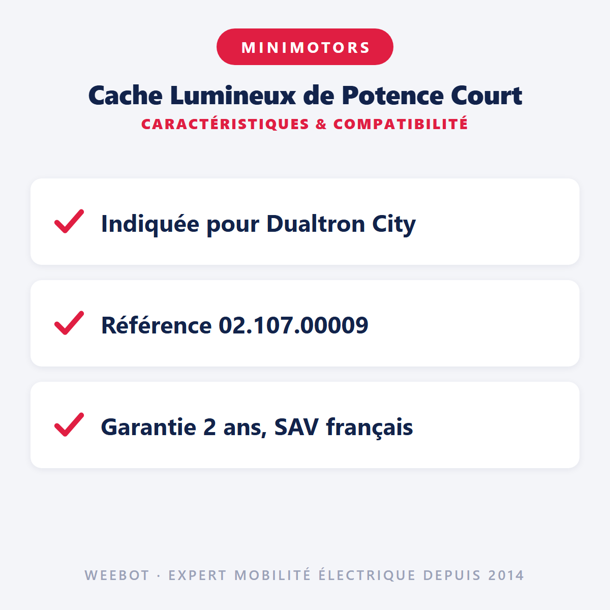 Cache Lumineux de Potence Court : caractéristiques et compatibilité