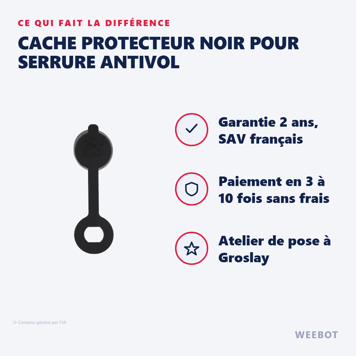 Cache Protecteur Noir pour Serrure Antivol : les points forts