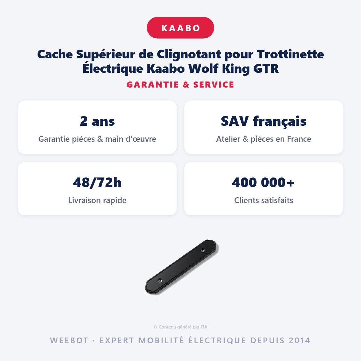 Cache Supérieur de Clignotant pour Trottinette Électrique Kaabo Wolf King GTR - Weebot