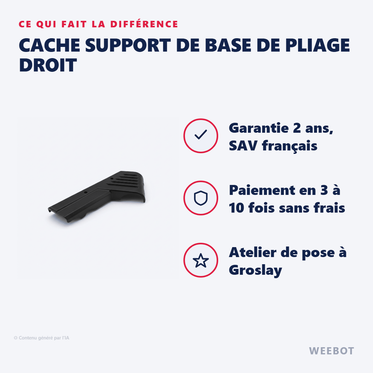 Cache Support de Base de Pliage Droit pour Trottinette Electrique Dualtron Popular - Weebot