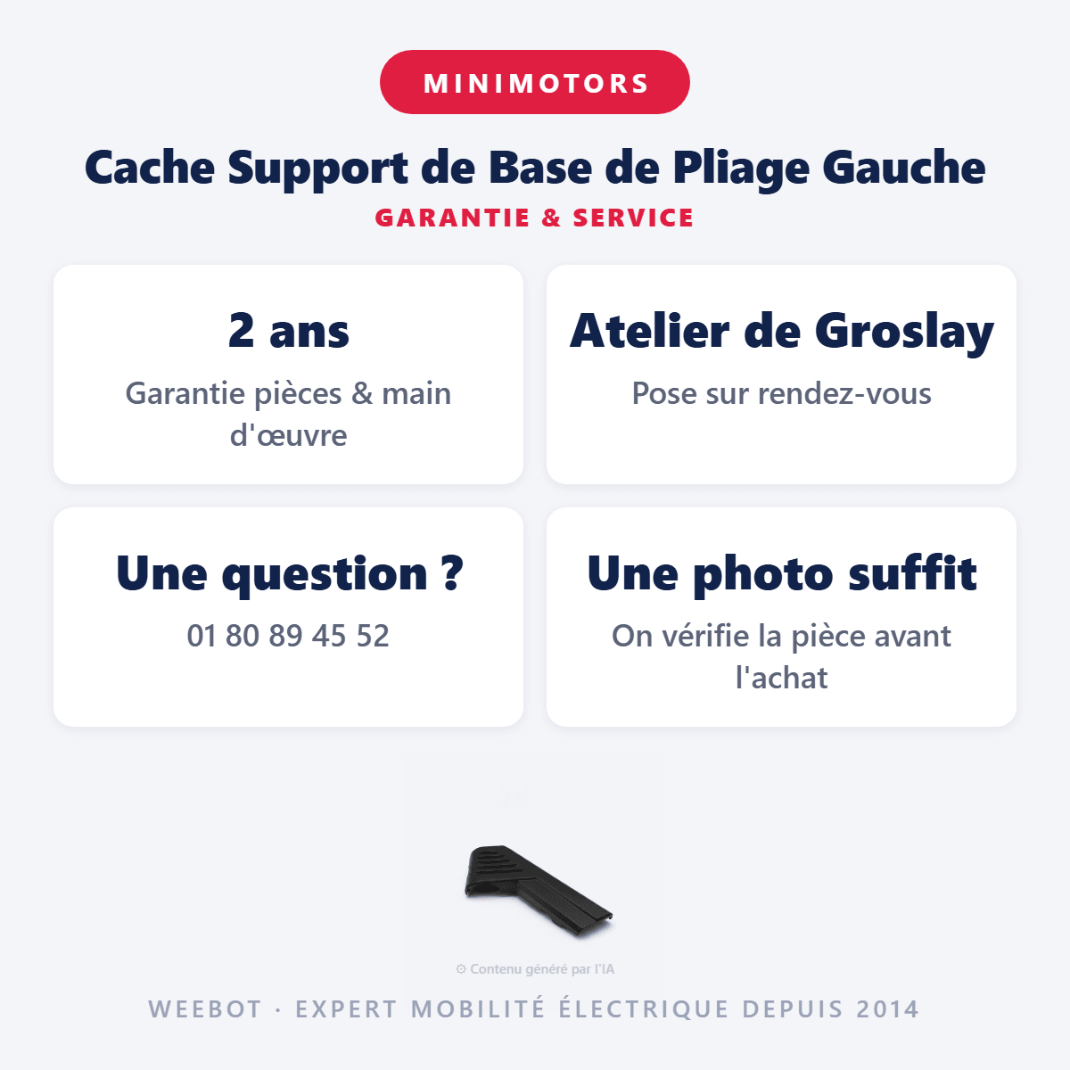 Cache Support de Base de Pliage Gauche pour Trottinette Electrique Dualtron Popular - Weebot