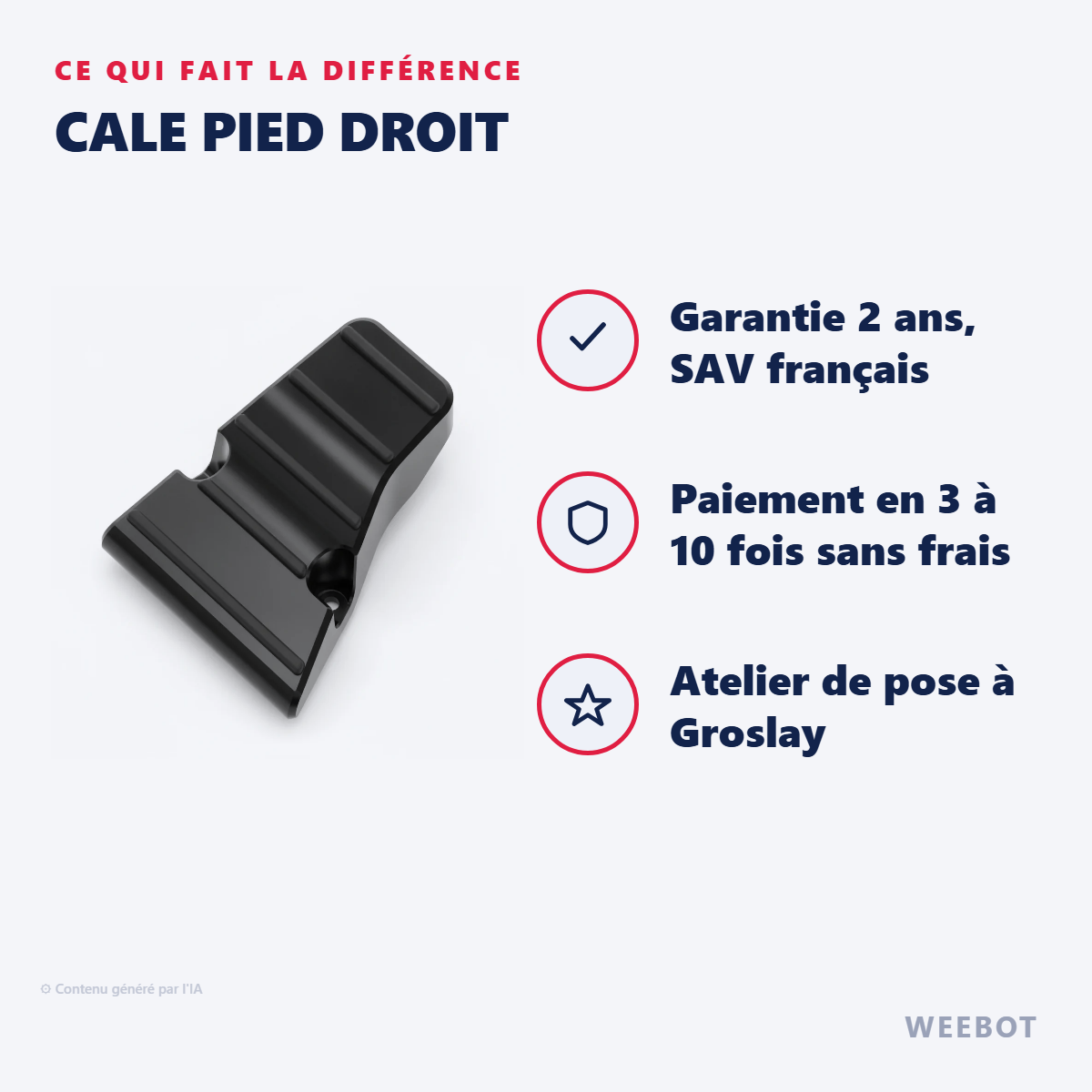 Cale Pied Droit : les points forts
