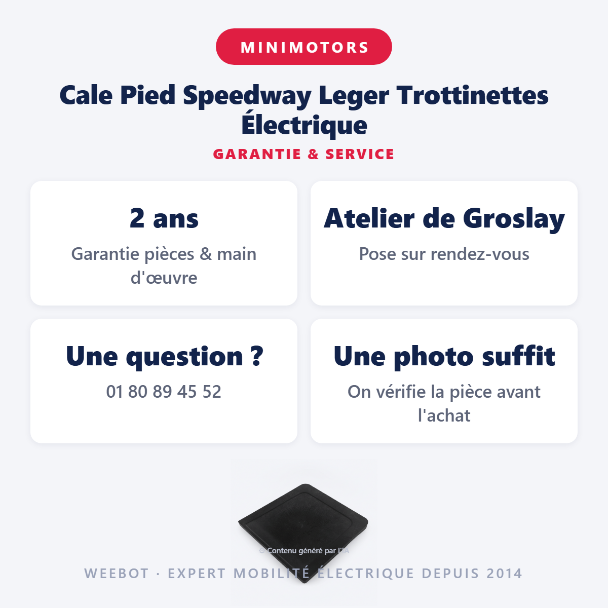 Cale Pied Speedway Leger Trottinettes Électrique : garantie 2 ans et service après-vente