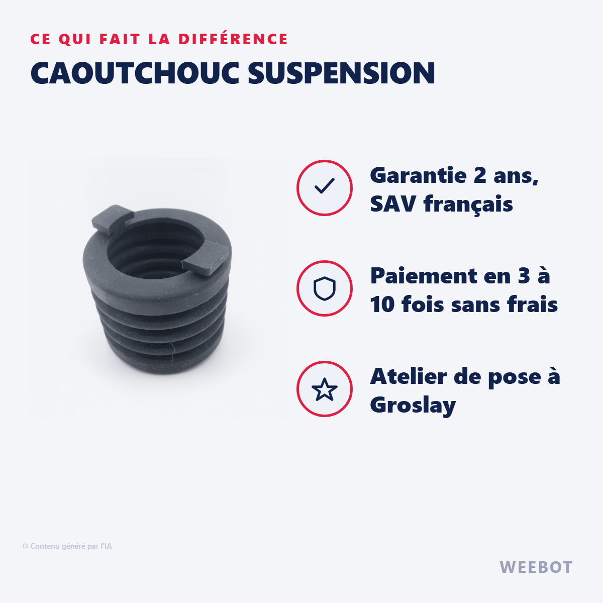 Caoutchouc Suspension : les points forts