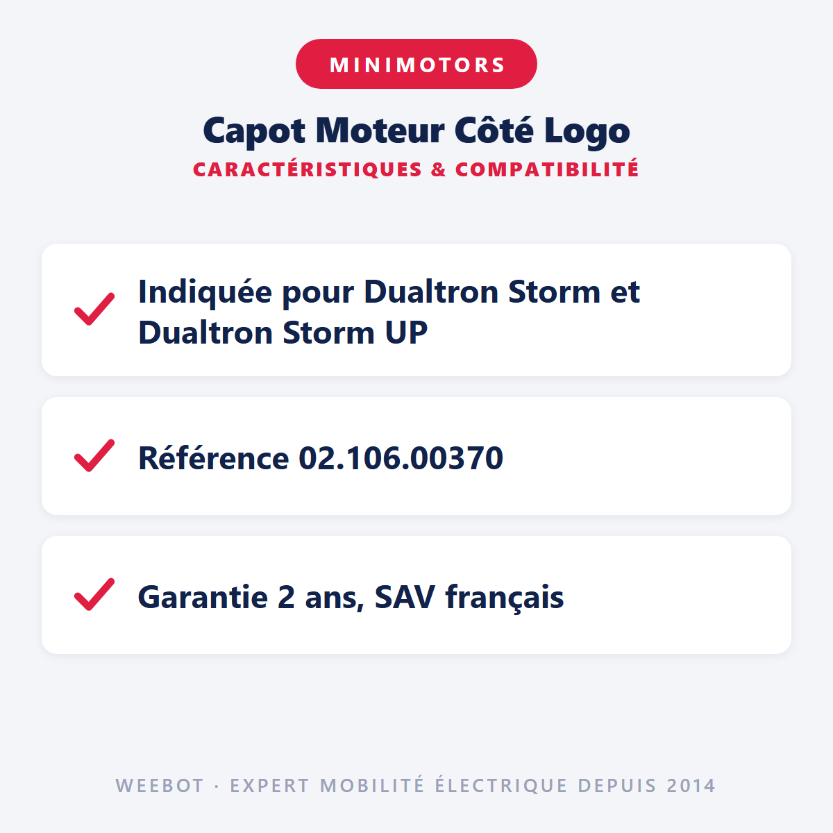 Capot Moteur Côté Logo : caractéristiques et compatibilité