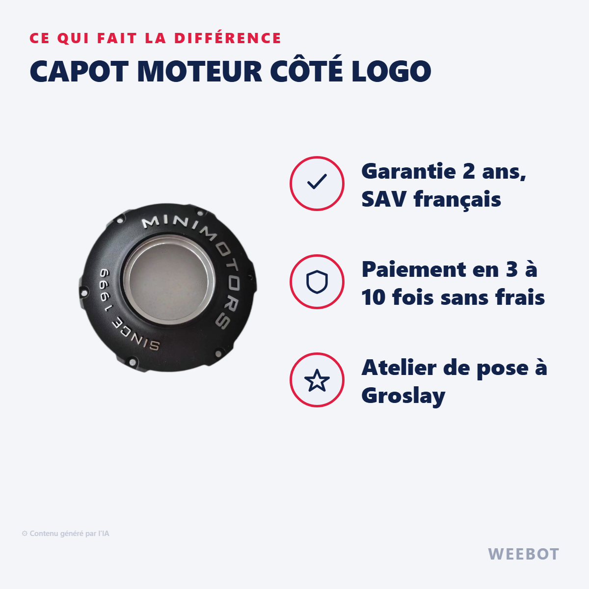Capot Moteur Côté Logo : les points forts