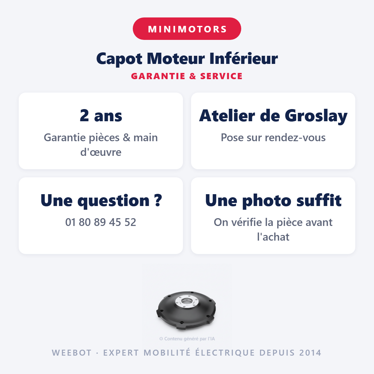 Capot Moteur Inférieur : garantie 2 ans et service après-vente