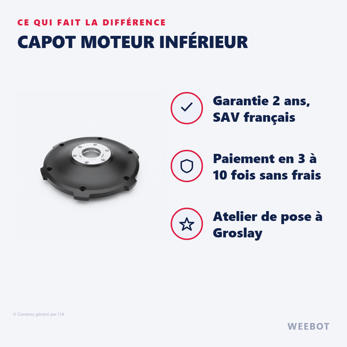 Capot Moteur Inférieur : les points forts
