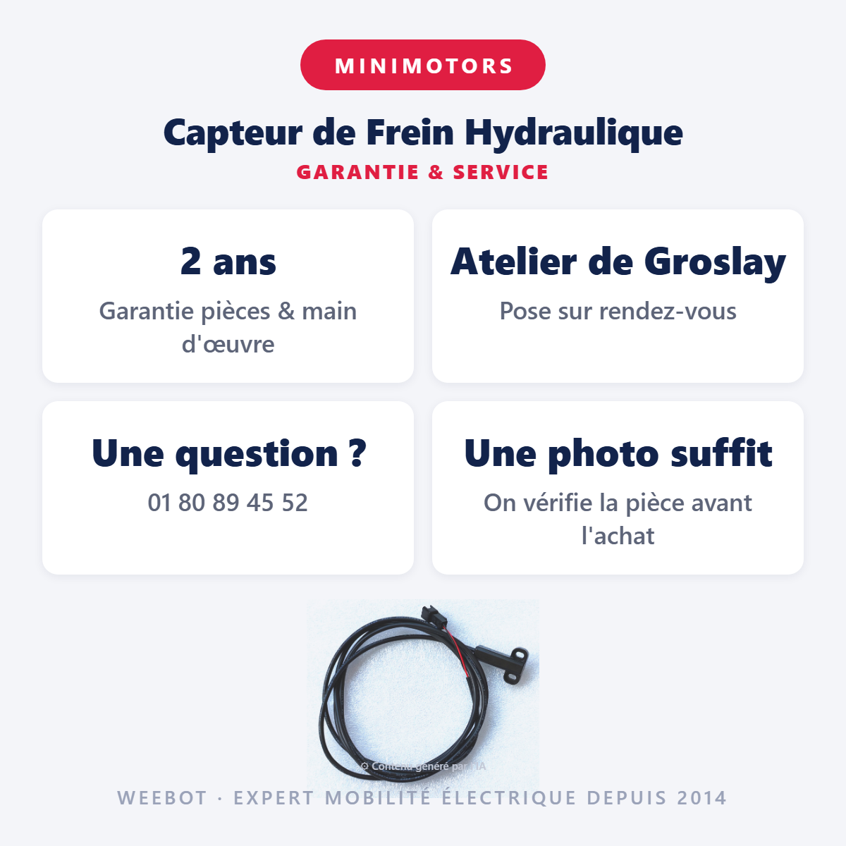 Capteur de Frein Hydraulique : garantie 2 ans et service après-vente