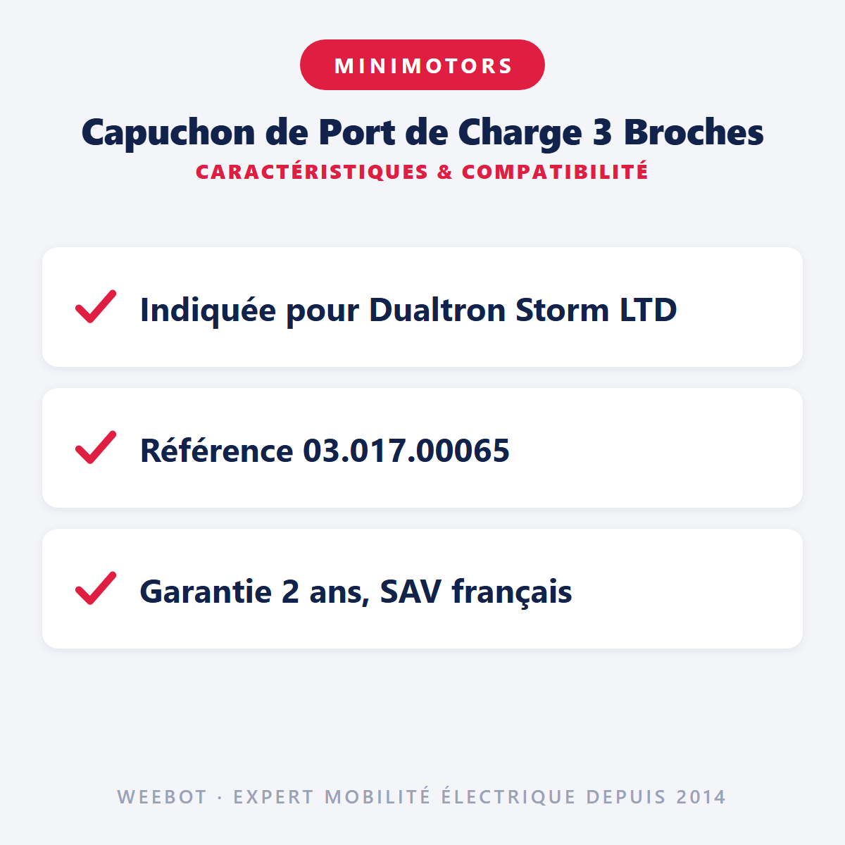 Capuchon de Port de Charge 3 Broches : caractéristiques et compatibilité