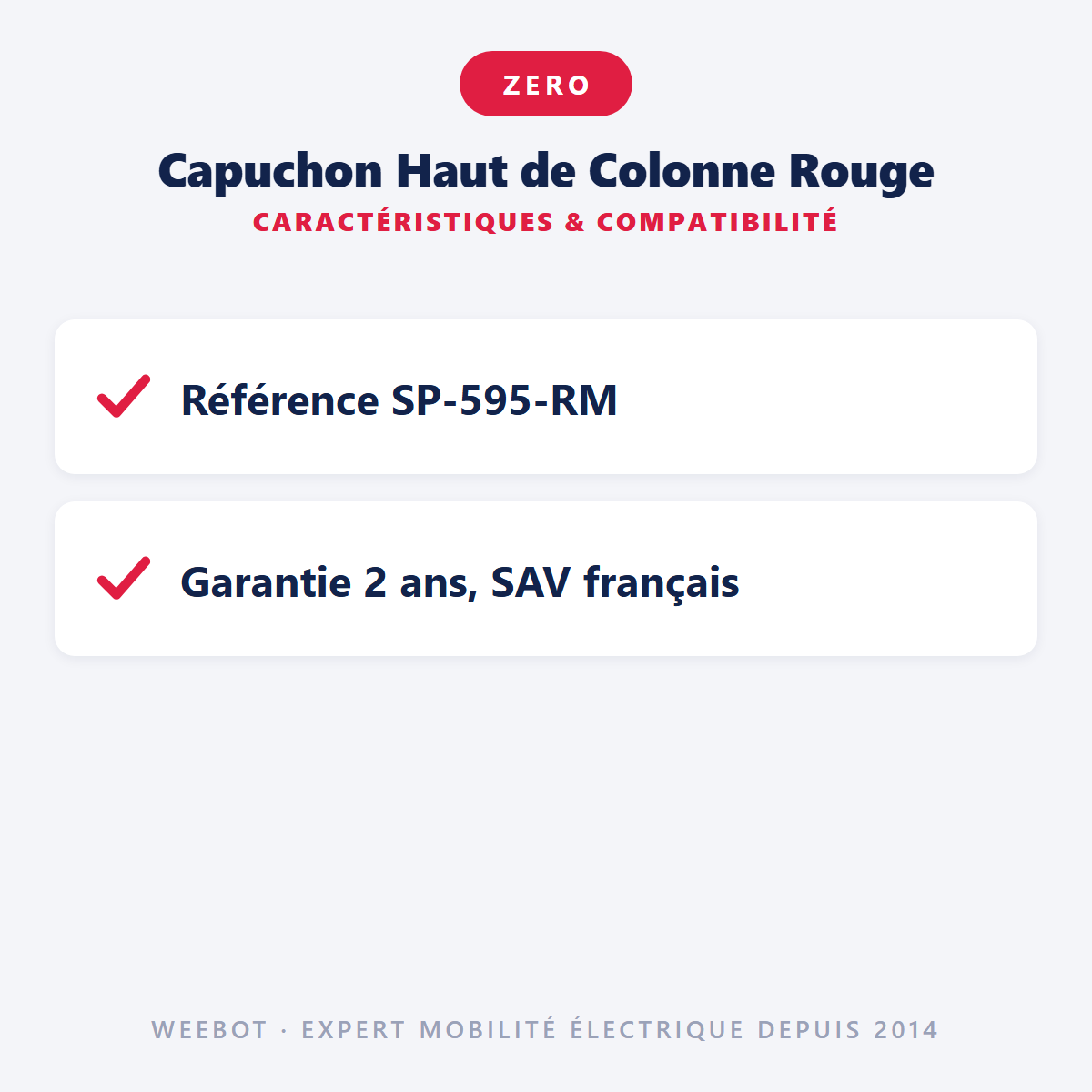 Capuchon Haut de Colonne Rouge : caractéristiques et compatibilité