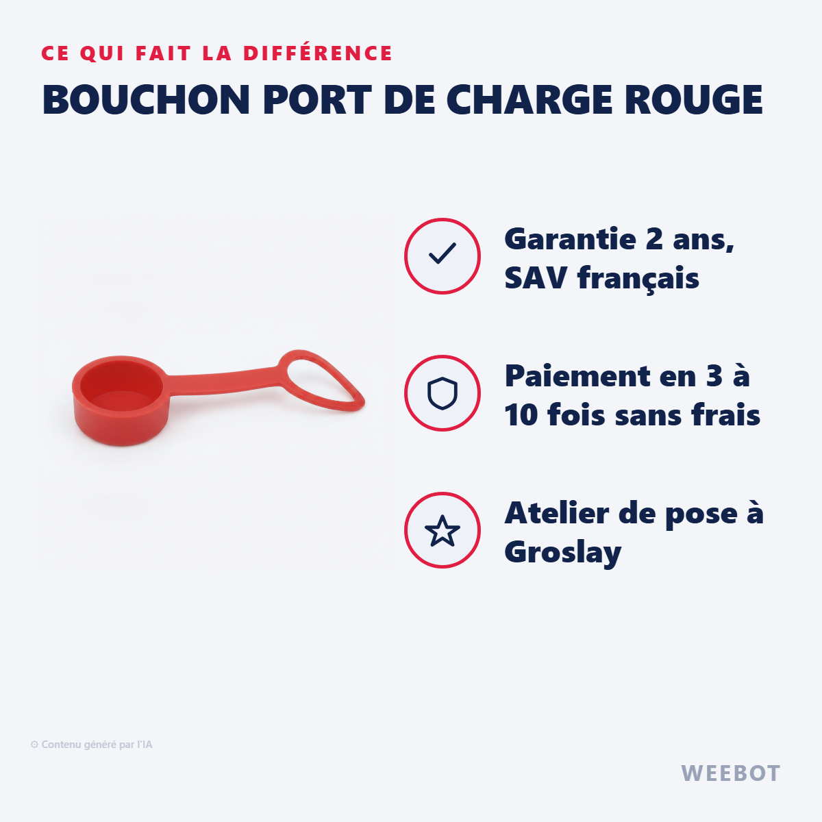 Bouchon Port de Charge Rouge : les points forts