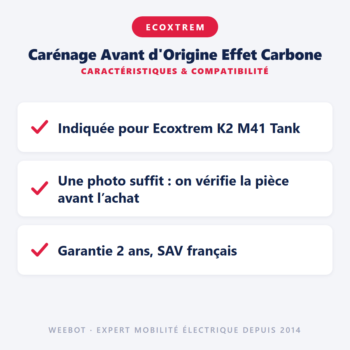 Carénage Avant d'Origine Effet Carbone : caractéristiques et compatibilité
