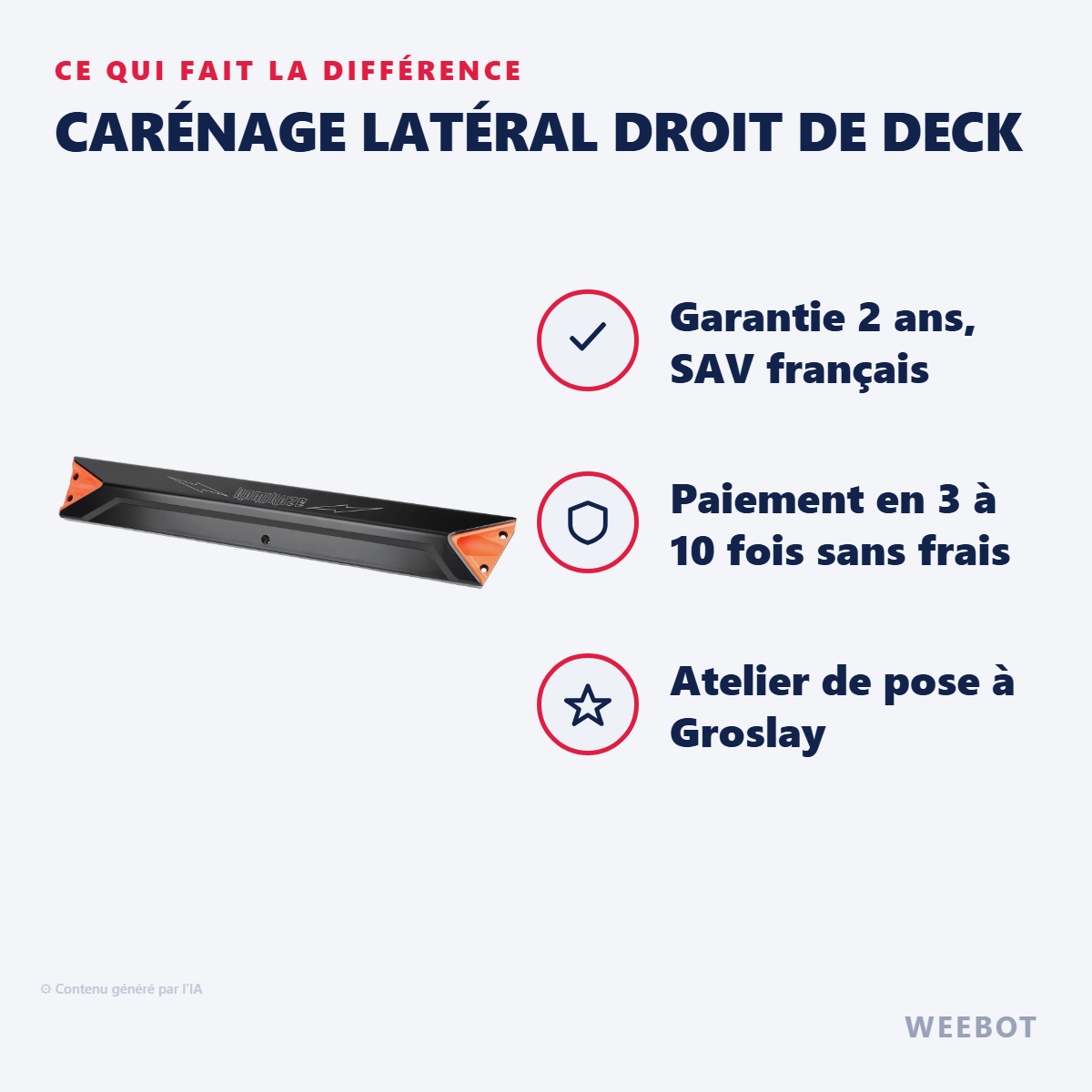 Carénage Latéral Droit de Deck : les points forts