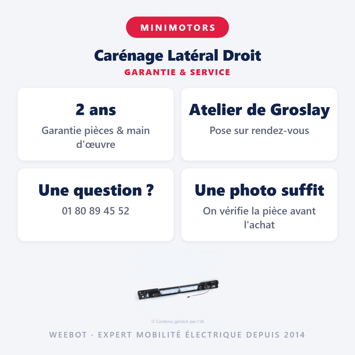 Carénage Latéral Droit : garantie 2 ans et service après-vente