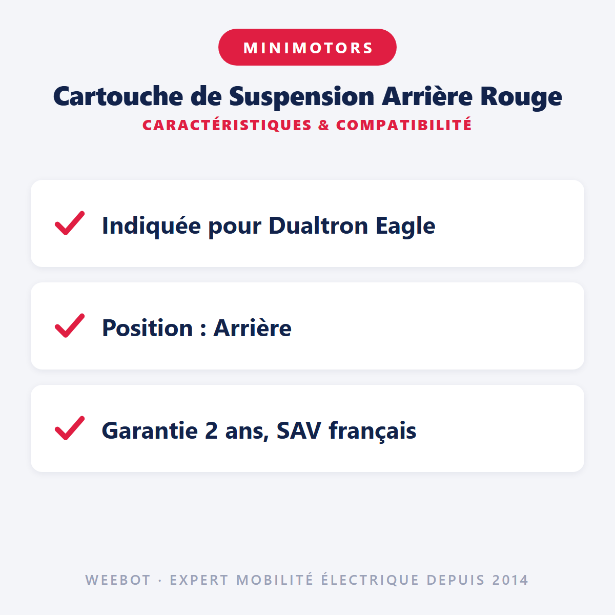 Cartouche de Suspension Arrière Rouge : caractéristiques et compatibilité