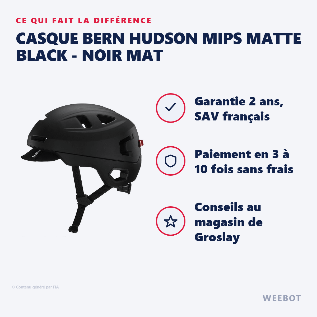Casque Bern Hudson MIPS Matte Black - Noir Mat : les points forts