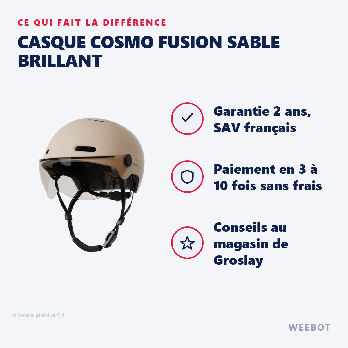 Casque Cosmo Fusion Sable Brillant : les points forts