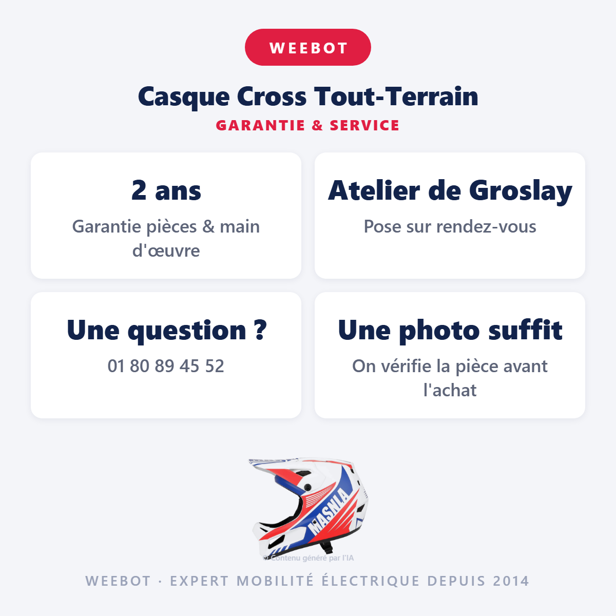Casque Cross Tout-Terrain : garantie 2 ans et service après-vente